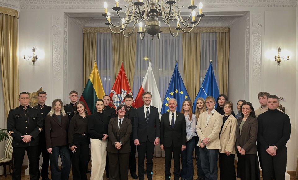 Szef dyplomacji Litwy K. Budrys w Warszawie spotkał się z młodzieżą z Litwy studiującą w Polsce